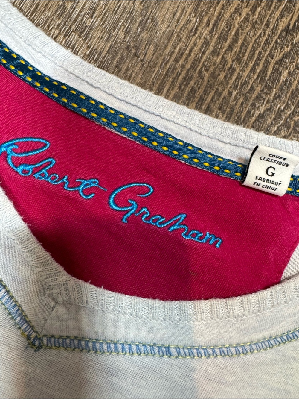 Robert Graham Light Blue/Gray Short sleeve Tee Shirt SZ L - Picture 3 of 9